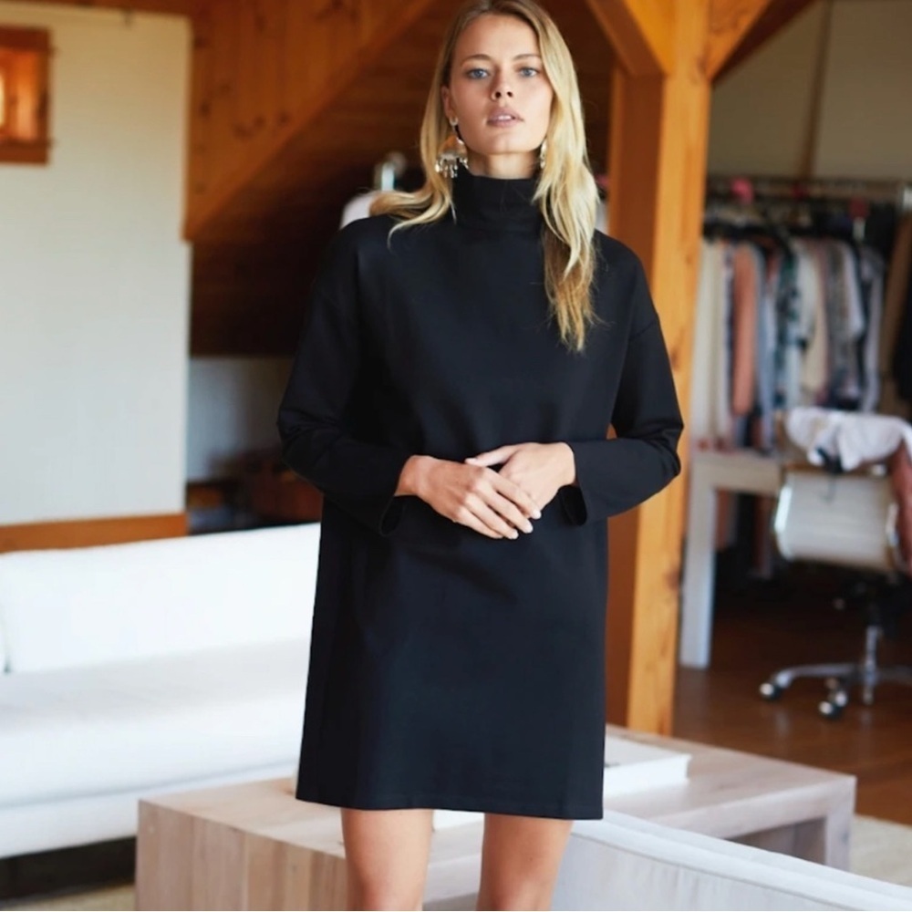 NEW Emerson Fry Edie Turtleneck Dress in black Ponte XS